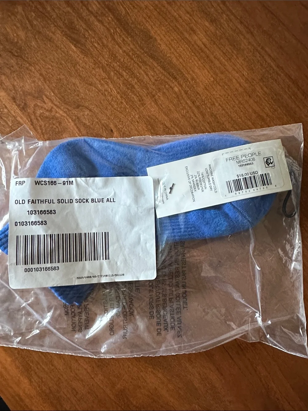 Free People Old Faithful solid Blue Quarter Crew Socks NWT